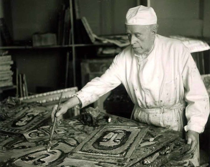 Rouault dans son atelier, 1953